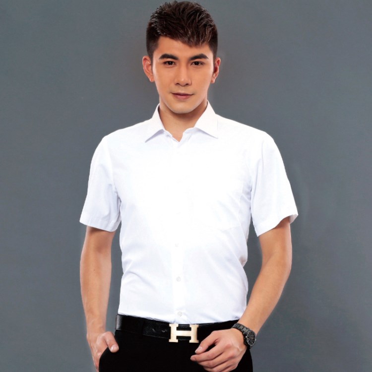 清仓特价男女通用短袖半袖直筒衬衫夏装白色商务正装工作服职业装