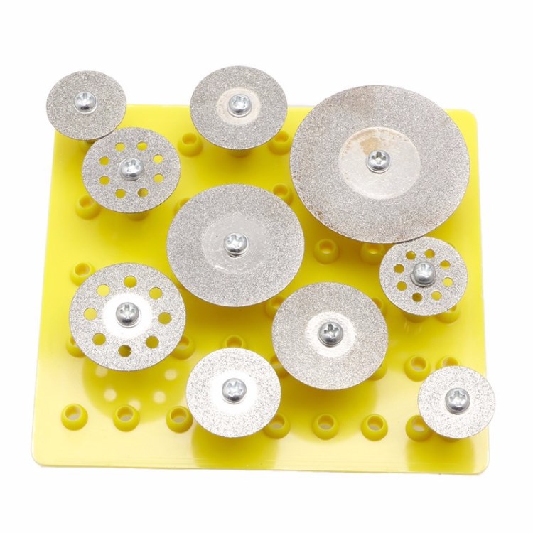 电磨机吊磨配件10pc盒装金刚石小切片 金刚砂片玻璃玉石切割锯片