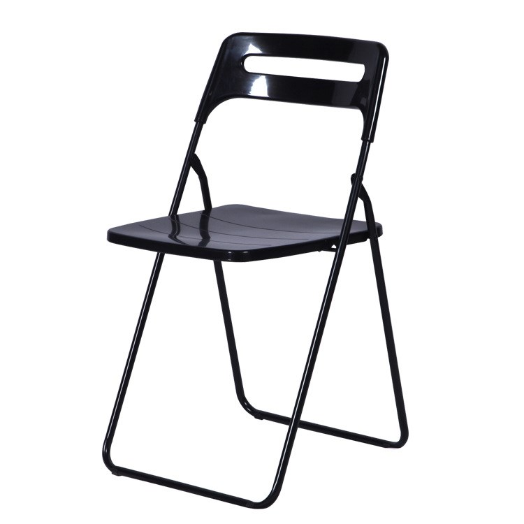 简约户外会场折叠椅 纯色寝室宿舍椅子简易塑料折叠椅靠背椅批发