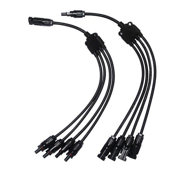 光伏汇流套件 mc4分支太阳能连接器 光伏接头 4转1 y型线束