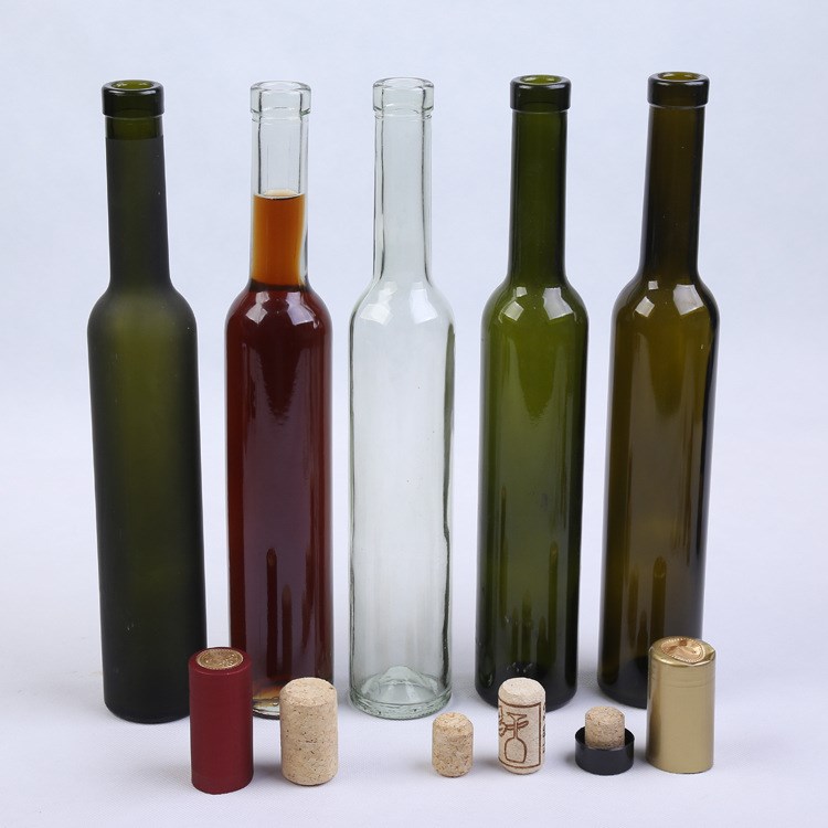 玻璃瓶批发 375ml透明墨绿 红酒瓶 高档蒙砂冰酒瓶 透明红酒瓶