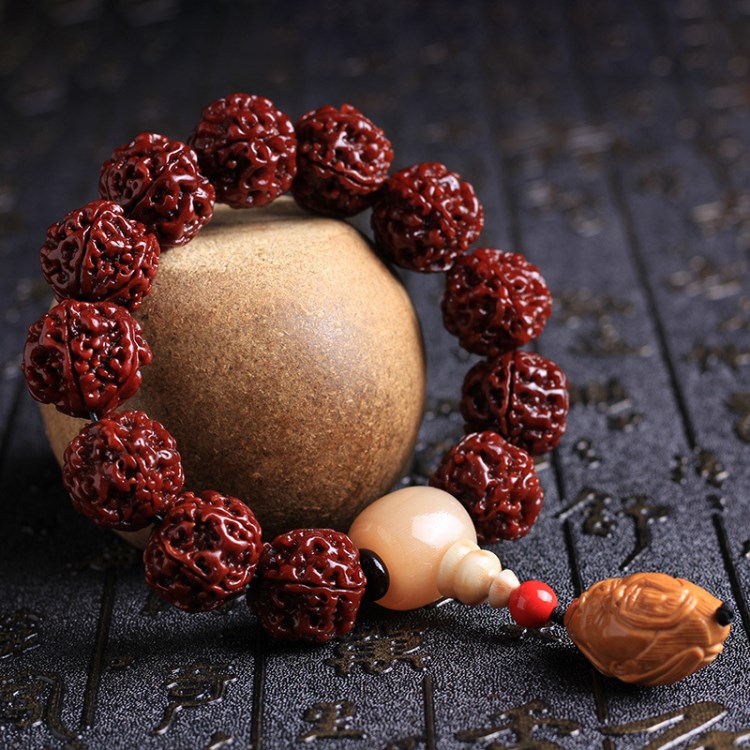 正宗尼泊尔5五瓣机刷金刚菩提芬露原创佛珠单圈手串男士盘玩佳品