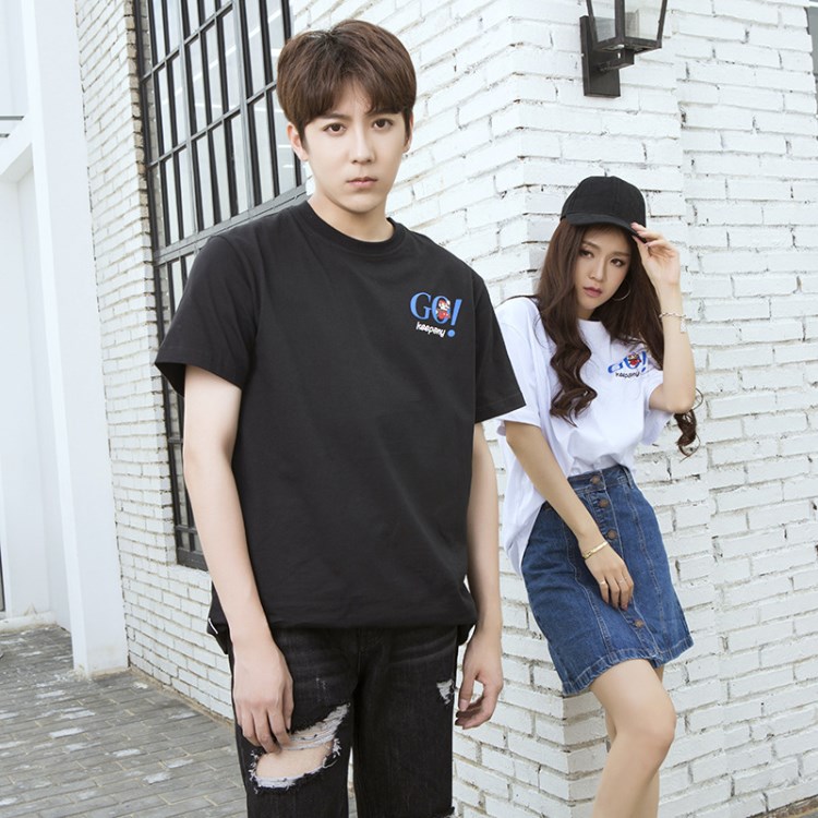 孔舒航明星同款2018年新品情侣装印花男式短袖潮牌t恤厂家直销