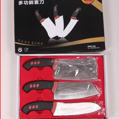 正品台湾金门炮弹钢特殊钢加厚三件套刀厨房刀 展会菜刀 礼品刀