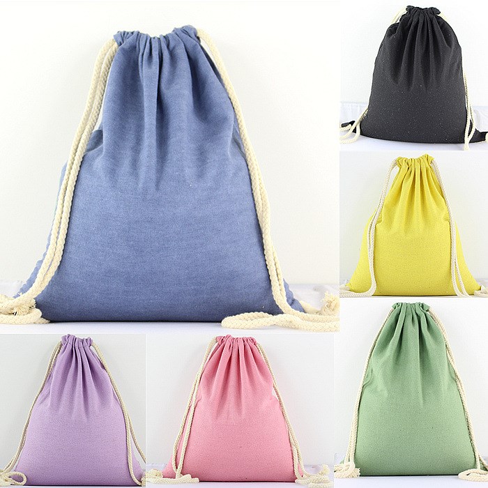 麻布袋束口袋彩色宣传包厂家直销批发帆布背包棉麻布袋书包定制