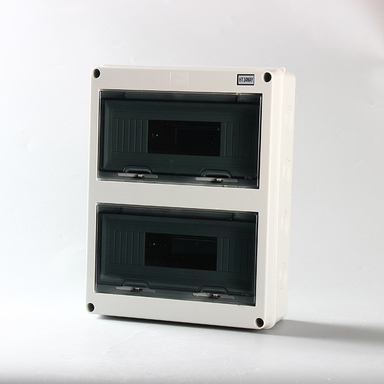 品誉ht-24回路户外防水配电箱 塑料明装强电箱带透明盖防雨布线箱