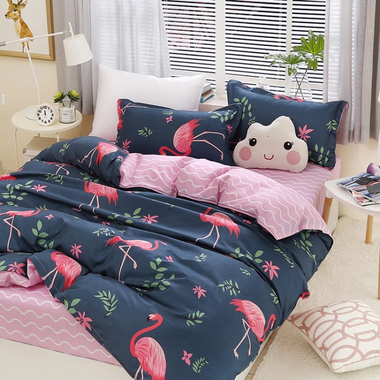 简约时尚系列四件套 活性印花斜纹床单被套 床上用品批发