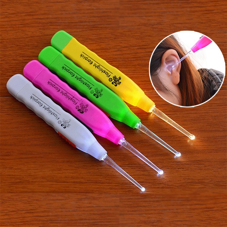 【发光耳勺】发光耳勺日本带灯挖耳勺婴幼儿童宝宝耳勺可视掏耳勺批发