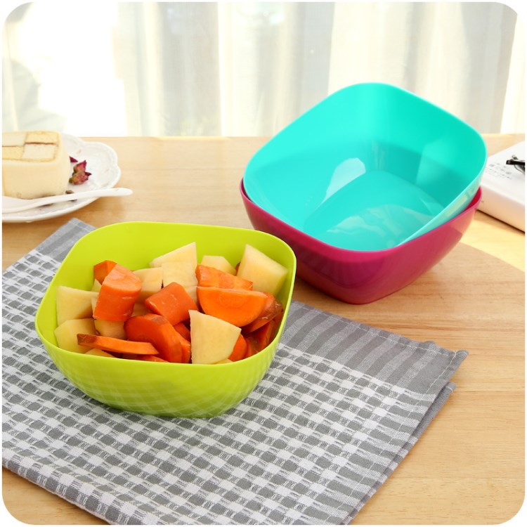 塑料果盘方形食品级塑料色沙拉碗瓜子水果盘b582小零食糖果盘批发
