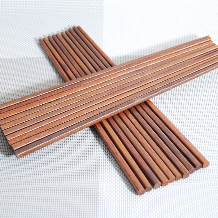 【10双】红檀木筷子家用无漆中式餐厅用筷子超市精品店木筷子批发