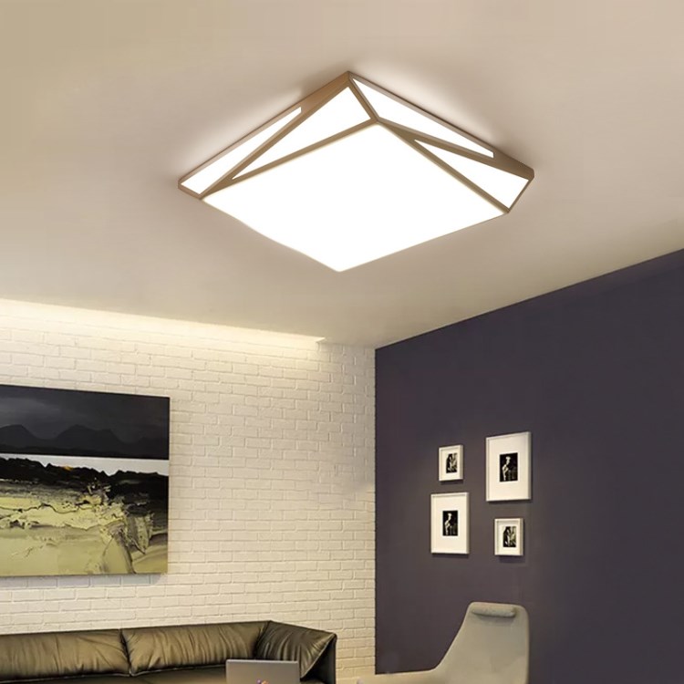 现代简约客厅吸顶灯北欧客房温馨卧室几何压克力方形led天花灯具