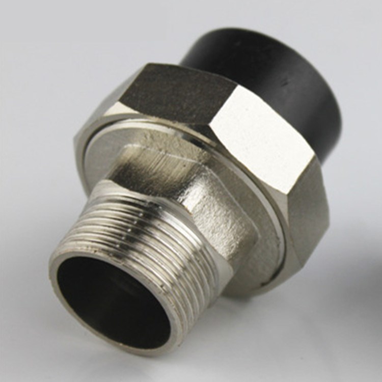 pe配件批发 pe铁活接pe内丝铜活结厂家直销 pe管配件 pe活接头