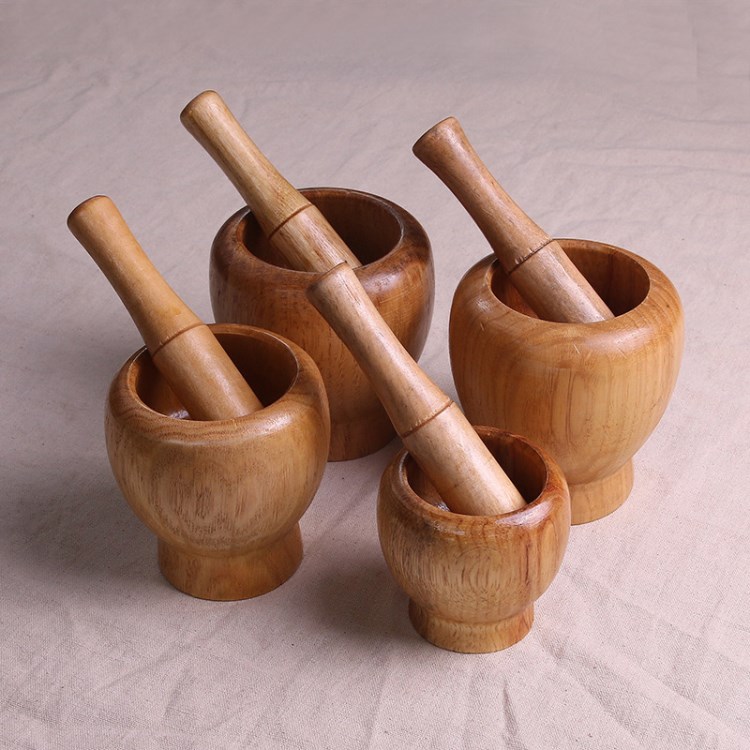 厂家批发 厨房小工具钵头 木质压蒜器 木制研磨器捣蒜器捣蒜钵
