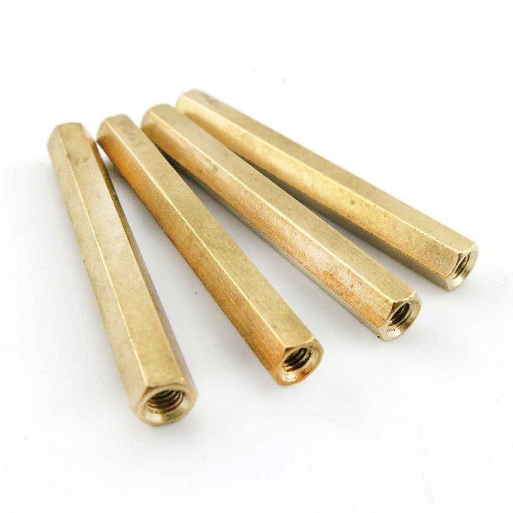 双通铜柱m3 六角接线铜柱【m3*4-m3*60】 安防开关铜柱加工批发