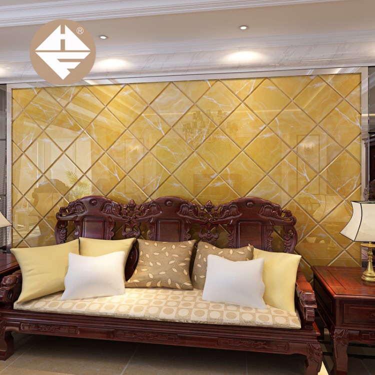 hf-0018hl红龙玉300*300玉石复合板天然玉石背景墙效果图