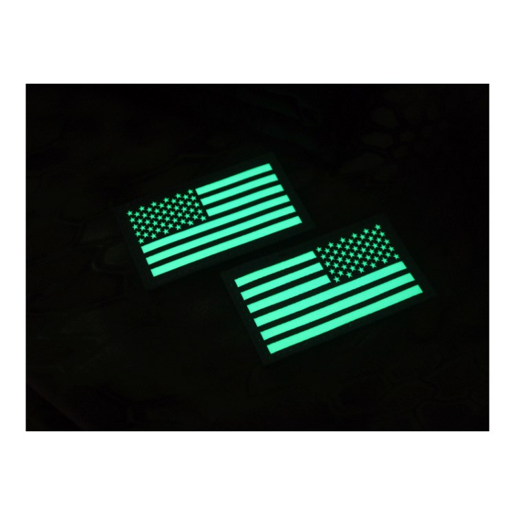 【定做臂章】军迷喜欢购买美国国旗魔术贴臂章 反光夜光ir功能章批发
