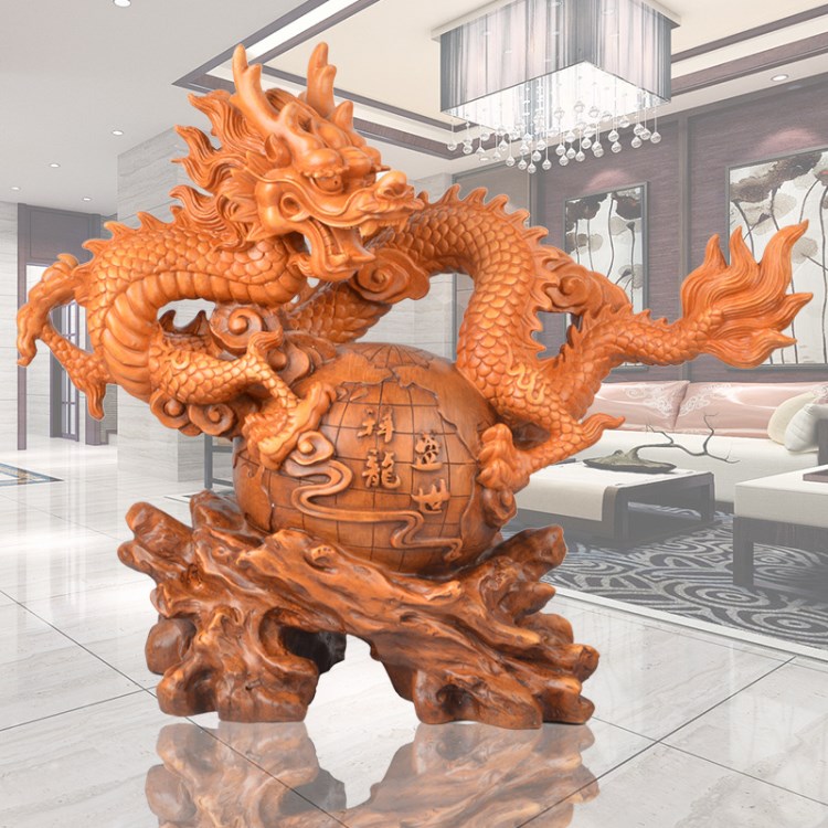 厂家批发 树脂龙抓珠摆件 龙神座镇宅招财旺财家居风水工艺品摆件