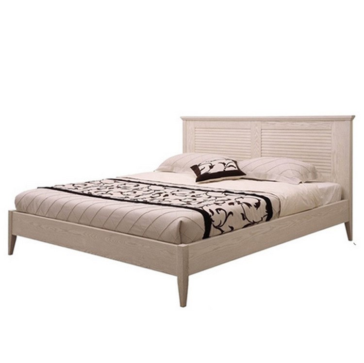 简约现代实木双人床 后现代实木床 别墅样板房家具定制定做