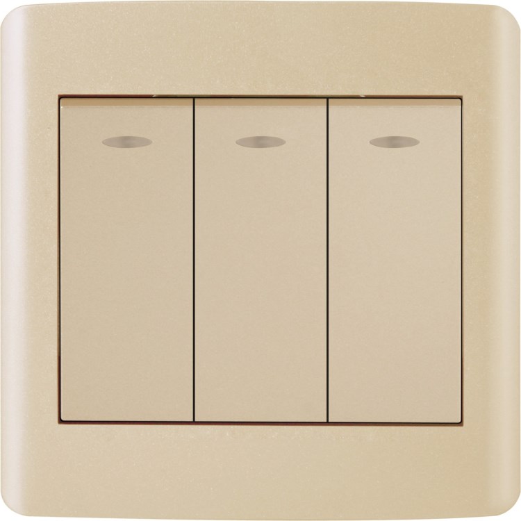 家用墙壁床头开关插座面板mk北京鸿雁电器电子86型pc阻燃三开双控