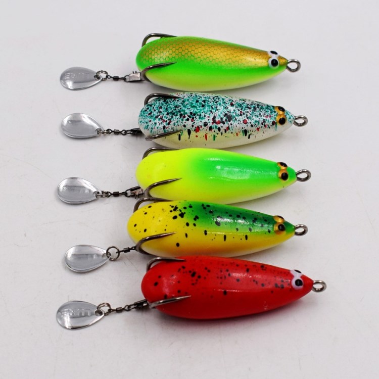 双钩雷蛙改装黑鱼专杀路亚饵假饵带亮片雷强淡水钓鱼饵袖珍虾雷蛙