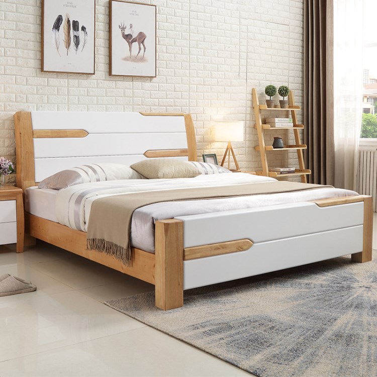 实木床1.8米双人大床1.5北欧原木现代简约主卧室家具婚床北欧床