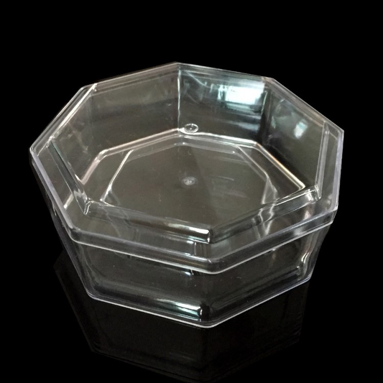 【塑料包装盒】食品级ps塑料透明八角盒 400ml食品通用包装盒015厂家