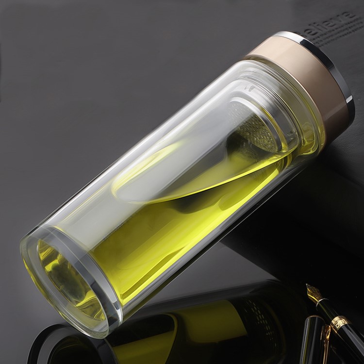 双层玻璃杯定制logo加厚透明水晶杯促销礼品高硼硅玻璃杯广告水杯