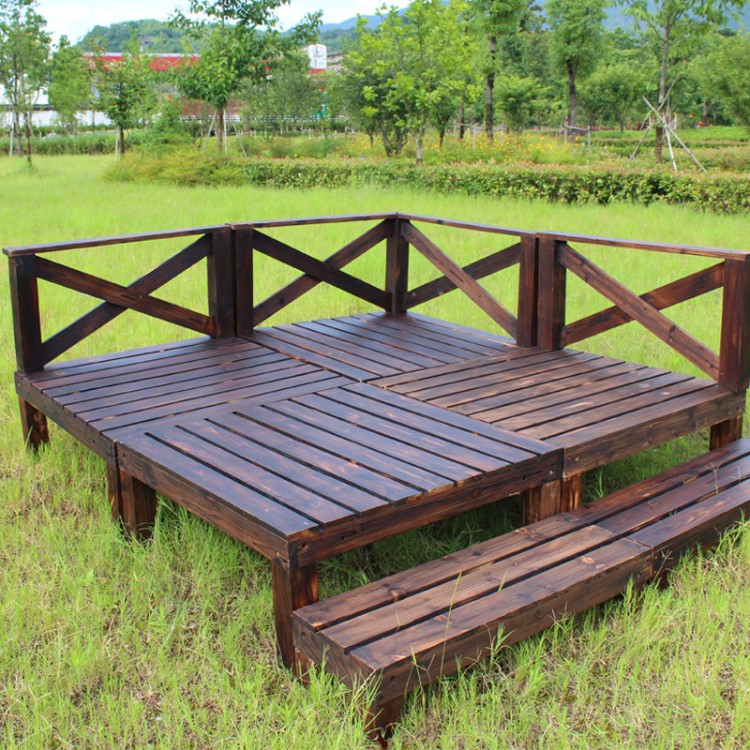 现货 户外庭院阳台花园走廊露台防腐木地板平台休闲草坪实木地板