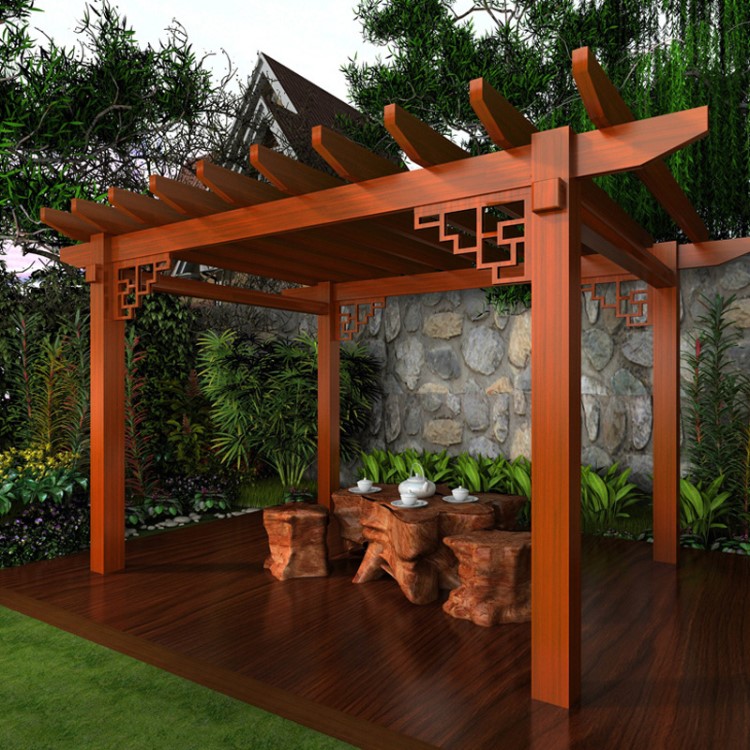 欧式白色铝合金葡萄架 户外别墅庭院防腐木纹花架凉亭爬藤廊架