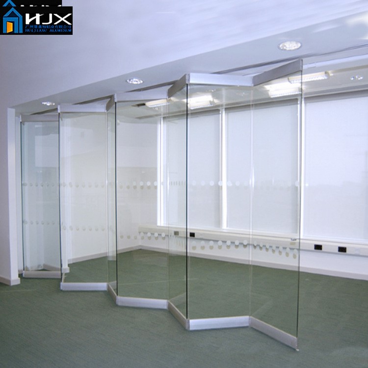 【铝合金折叠门】加工定制 办公室玻璃无框折叠门 铝合金透明多扇玻璃