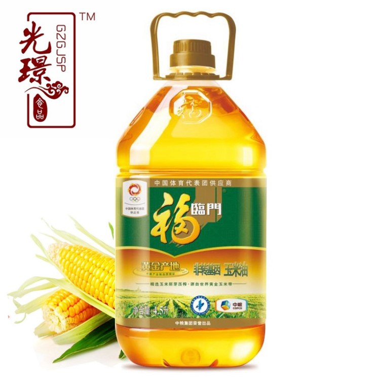 【非转基因食用油】中粮福临门非转基因压榨玉米油5l桶装食用油农家