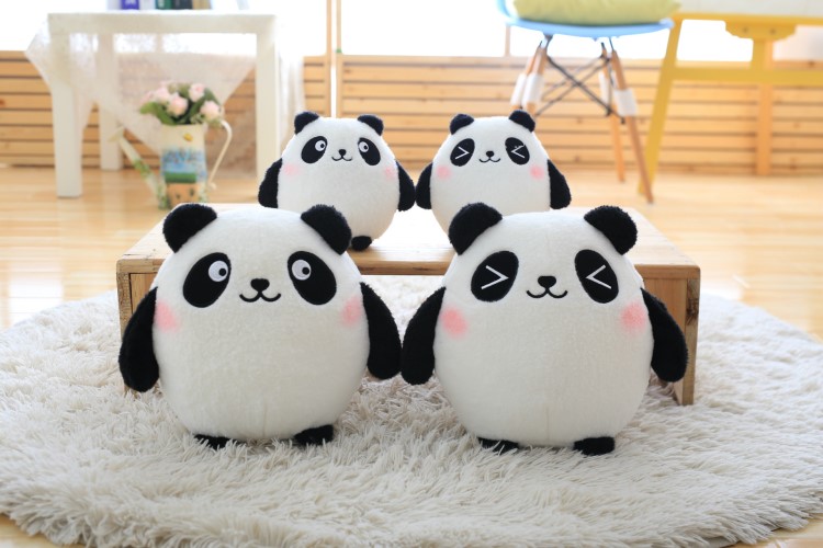 可爱萌黑白熊猫公仔创意儿童毛绒玩具抱抱熊车载竹炭公仔4s店礼品