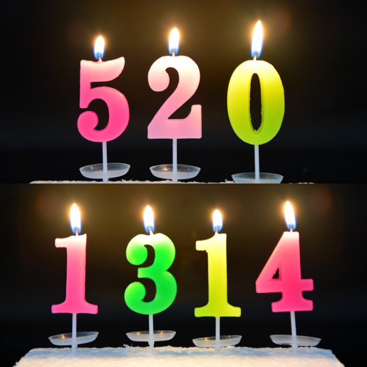 【蛋糕店】生日数字蜡烛0-9带底托创意派对浪漫蜡烛彩色蛋糕店烘焙