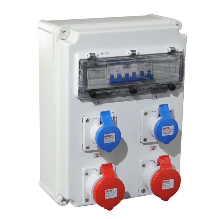 户外电源箱 三相四线防水户外配电箱 可移动手提工业插座组合箱