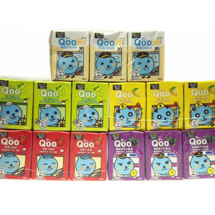 香港进口 美粒果qoo酷儿豆奶果汁饮料200ml*24盒 含维他命d