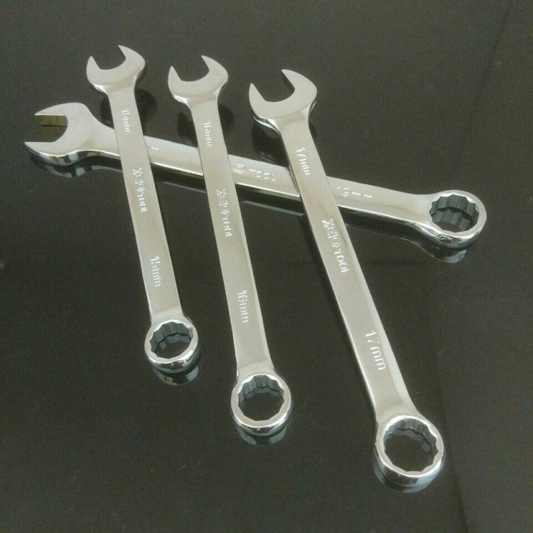 公制镜面开口梅花6-32mm呆头眼镜手动汽修机修五金工具两用扳手