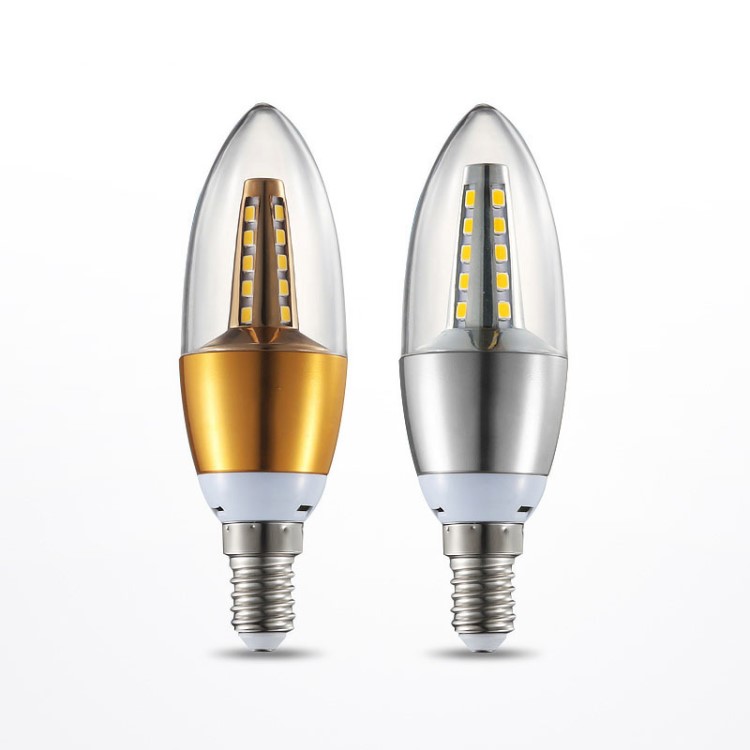 led灯泡5w灯泡拉尾e27e14螺旋口小螺口灯泡节能贴片220v尖泡光源