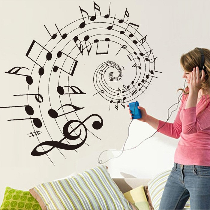 三代可移除贴纸 客厅卧室装饰五线谱音乐房间墙壁贴纸批发xy1046