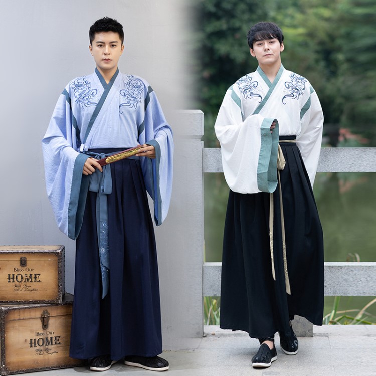 【男士演出服汉服】厂家直销nm5553传统汉服男士魏晋风日常交领襦裙