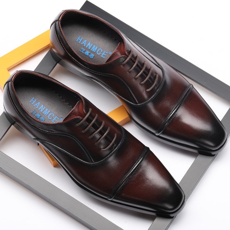 【鞋子摄影】2019夏季新款三接头军官皮鞋头层牛皮鞋英伦风潮流商务