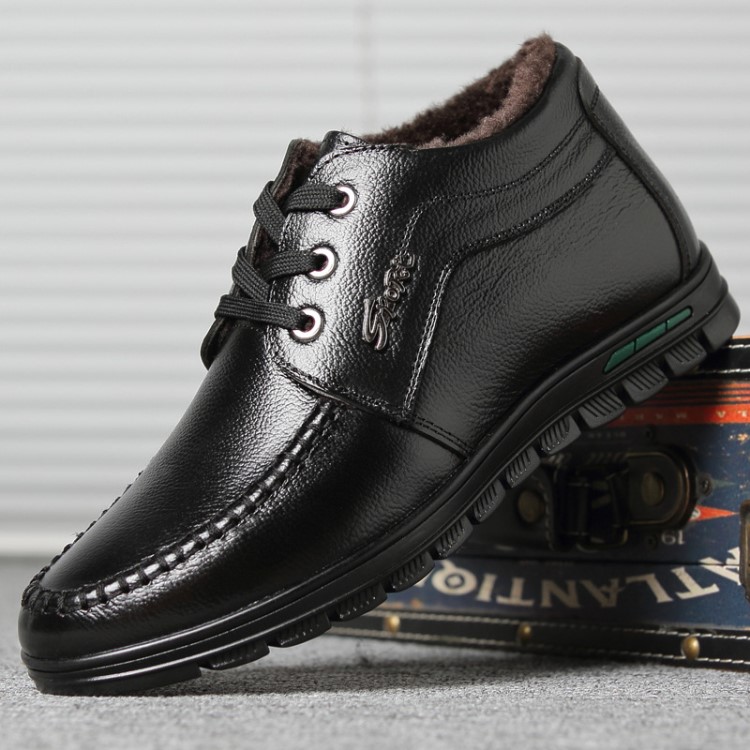 【真皮毛皮鞋】老爹毛鞋男2019冬季新款头层牛皮系带加厚加绒休闲男