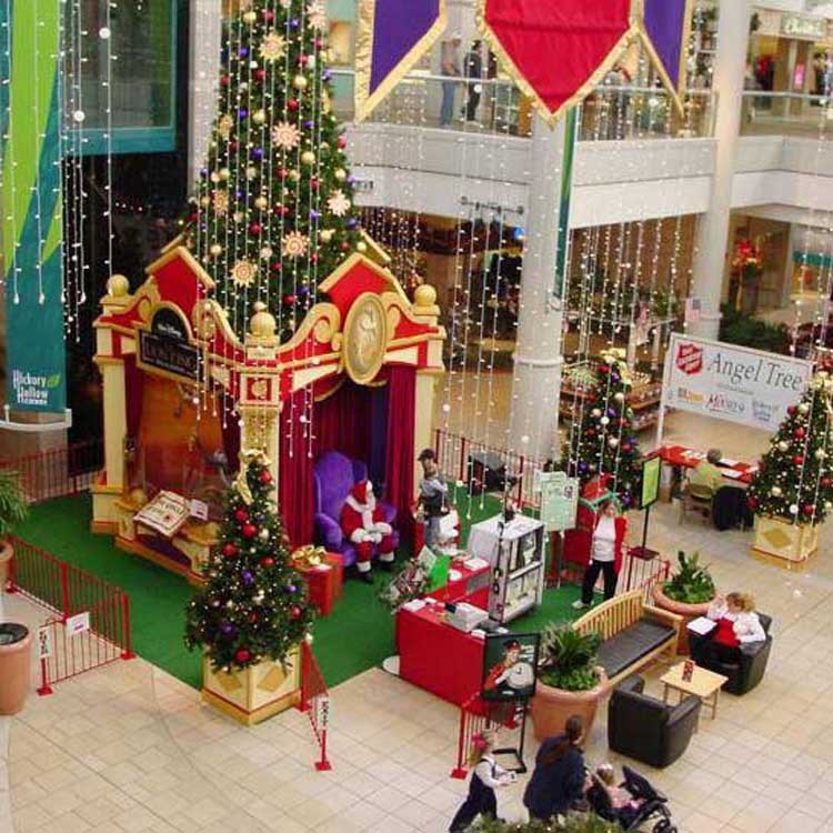 【圣诞节门头装饰品】商场店铺门口圣诞节装饰布置设计制作公司,门头