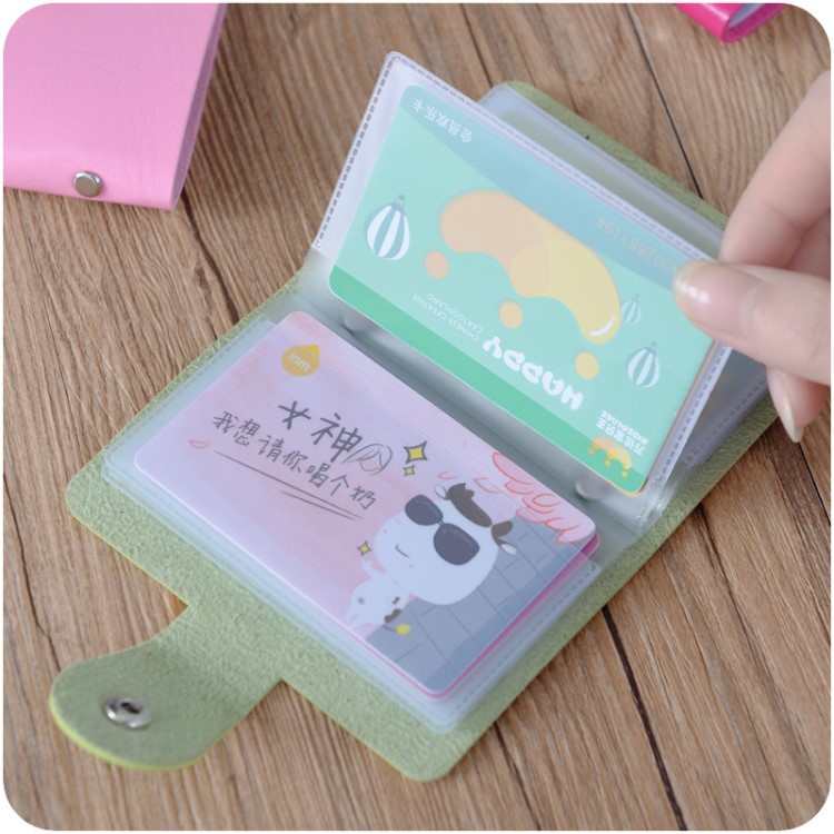 【提供库存商品】韩版男女时尚色按扣式公交卡套新款2元商品多卡位pu