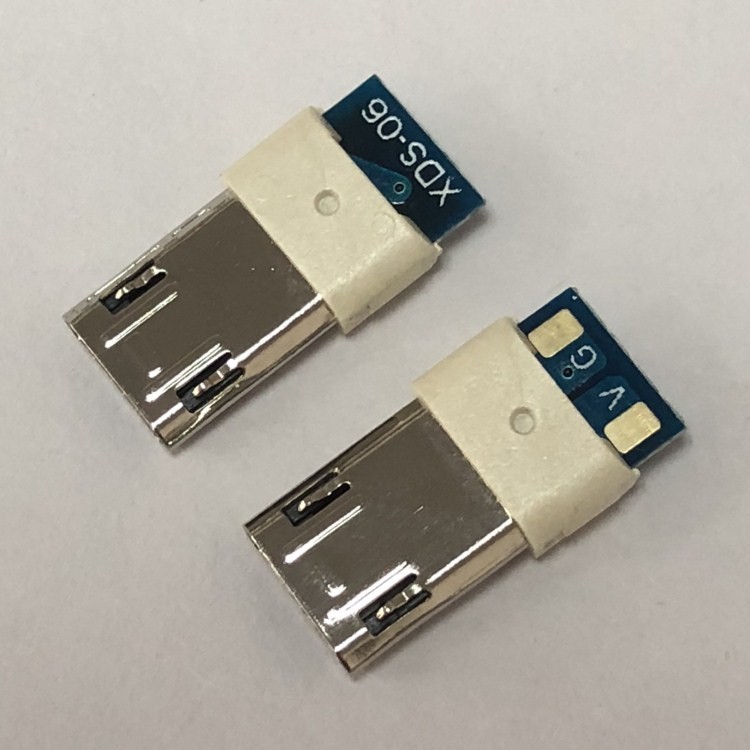 新款安卓micro5p超薄双面插盲插焊板式 microusb正反插充电公头
