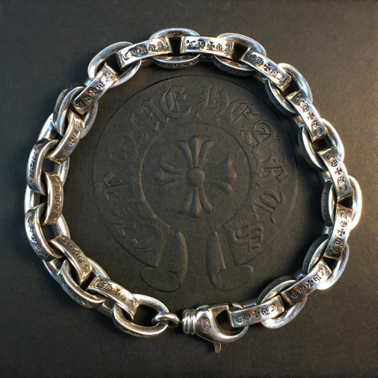 供应商机 克罗心泰银手链 > 克罗伈ch字母刻字手链男女925纯银情侣