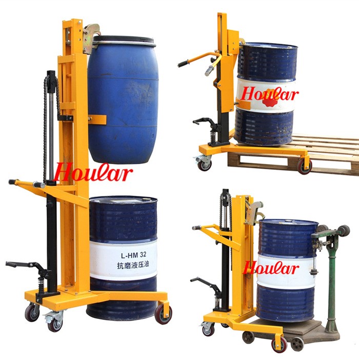 特惠350kg手动油桶搬运车液压圆桶手推脚踏式油罐推车手拉车