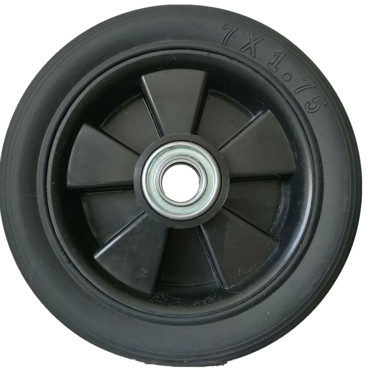 【轴承轮】7寸发电机空压机电焊机实心橡胶轮子 轴承塑料轮辐脚轮