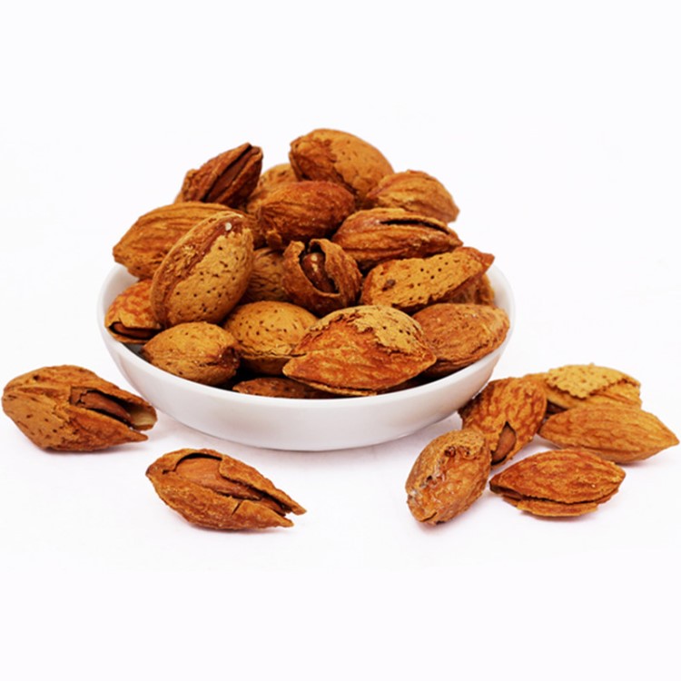 【杏仁壳杏仁】新货带壳杏仁盐焗大龙果巴旦木壳杏仁500克散装
