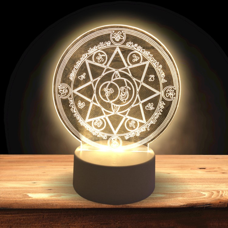 【led动漫工艺品】动漫周边魔法阵小樱雷姆摆件立体氛围灯led台灯卡通
