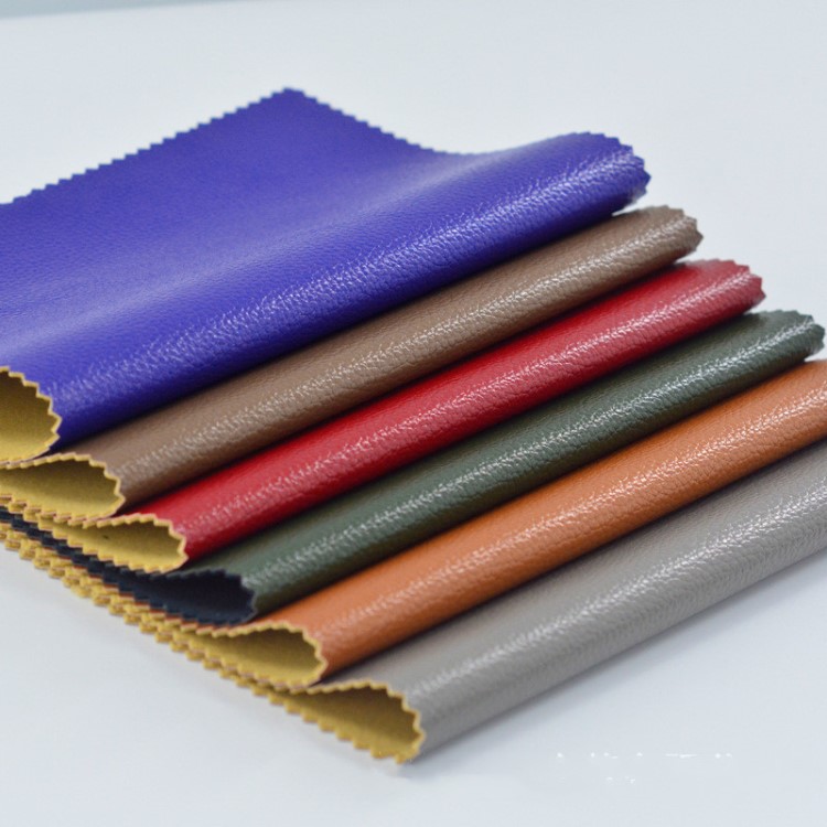 2019荔枝纹沙发革可定制皮料花纹沙发箱包高档pu纺织皮革面料批发